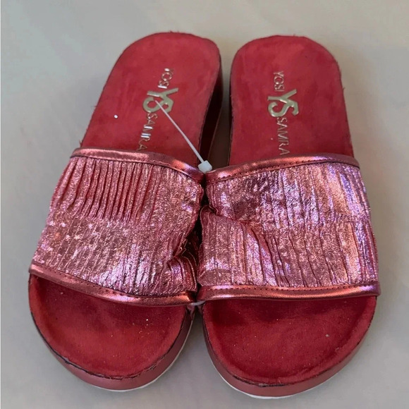 Yosi Samra Miss Ariel Slide in Pink Metallic Size 3 - Picture 1 of 5